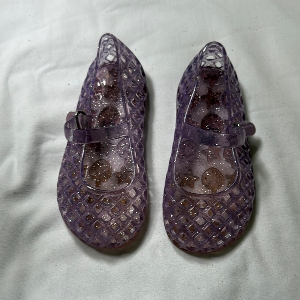 Purple Perforated Jelly Sandals